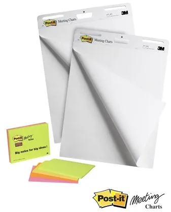 3M Post-it Super Sticky - easel pad - 635 x 762 mm - 30 sheets (pack of 2)